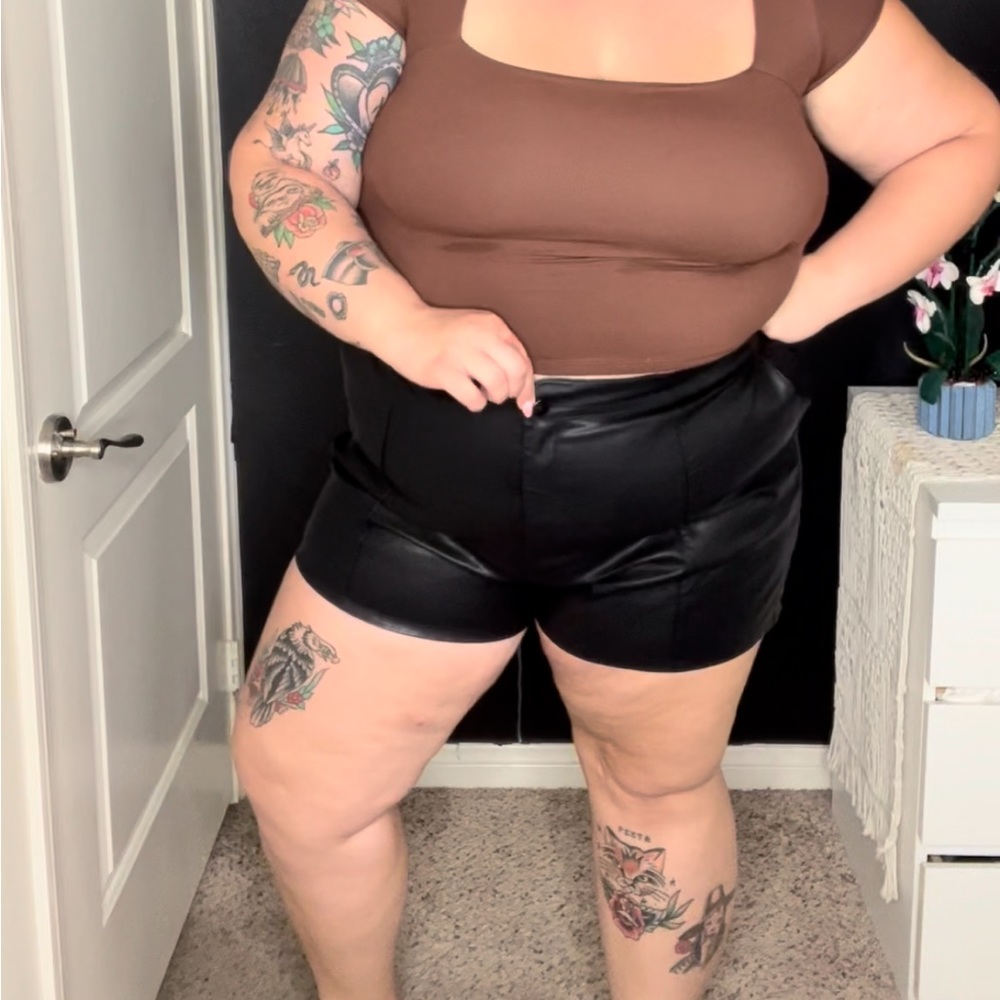Leather shorts